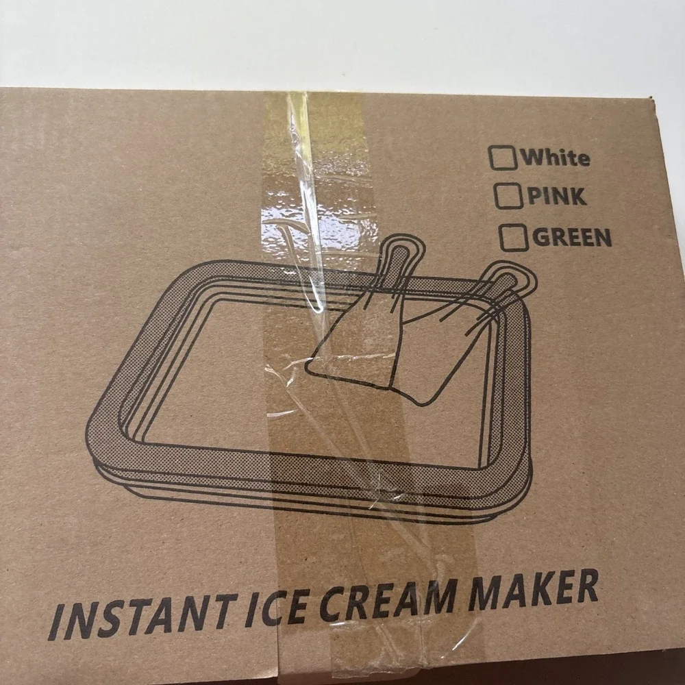 Instant Rolled Ice Cream Maker Pan DIY  Yogurt Sorbet Machine Kit Kids Gift